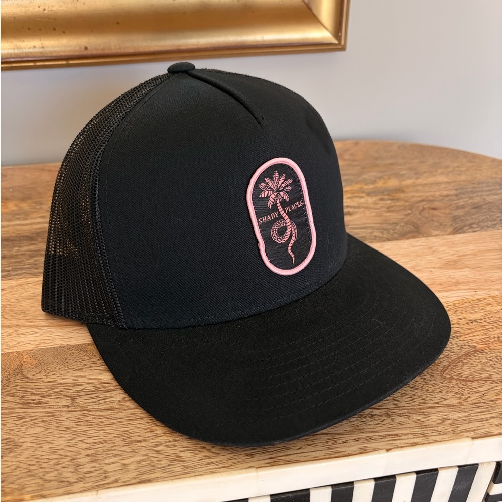 CHOMP Brand Shady Places Black Trucker Hat 🐍🌴